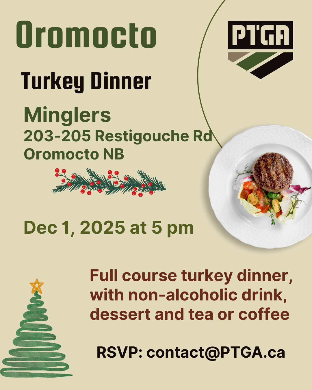 Oromocto – Turkey Dinner Dec 1/25