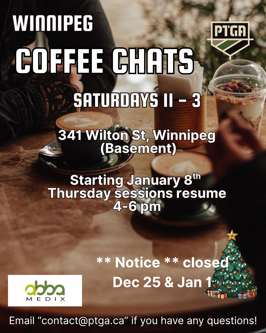 Winnipeg Coffee Chats – January your Thursday Coffee Chats resume