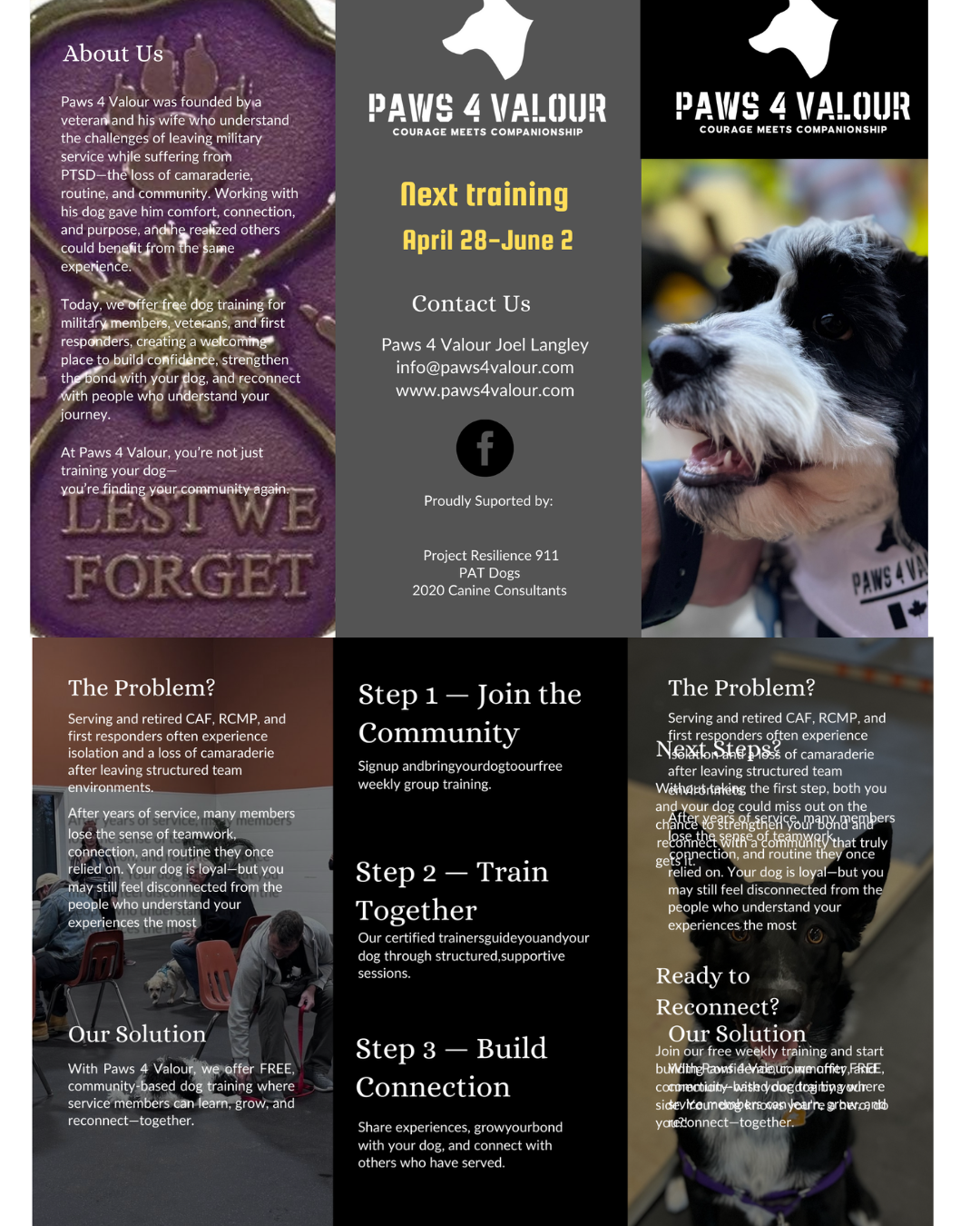 Paws 4 Valour – free dog training Apr 28-June 2, 2026