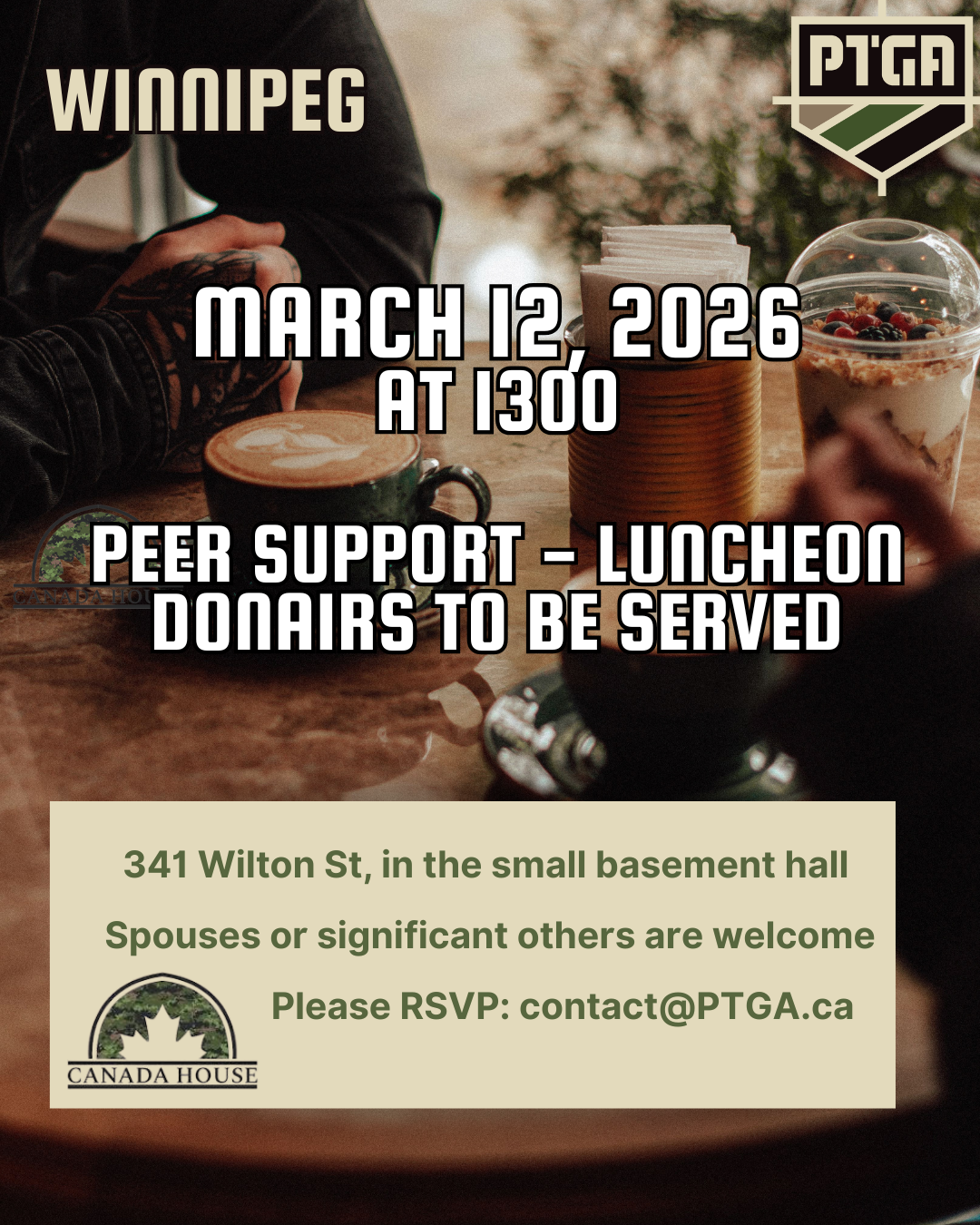Winnipeg Peer Support Luncheon March 12/26 at 1pm