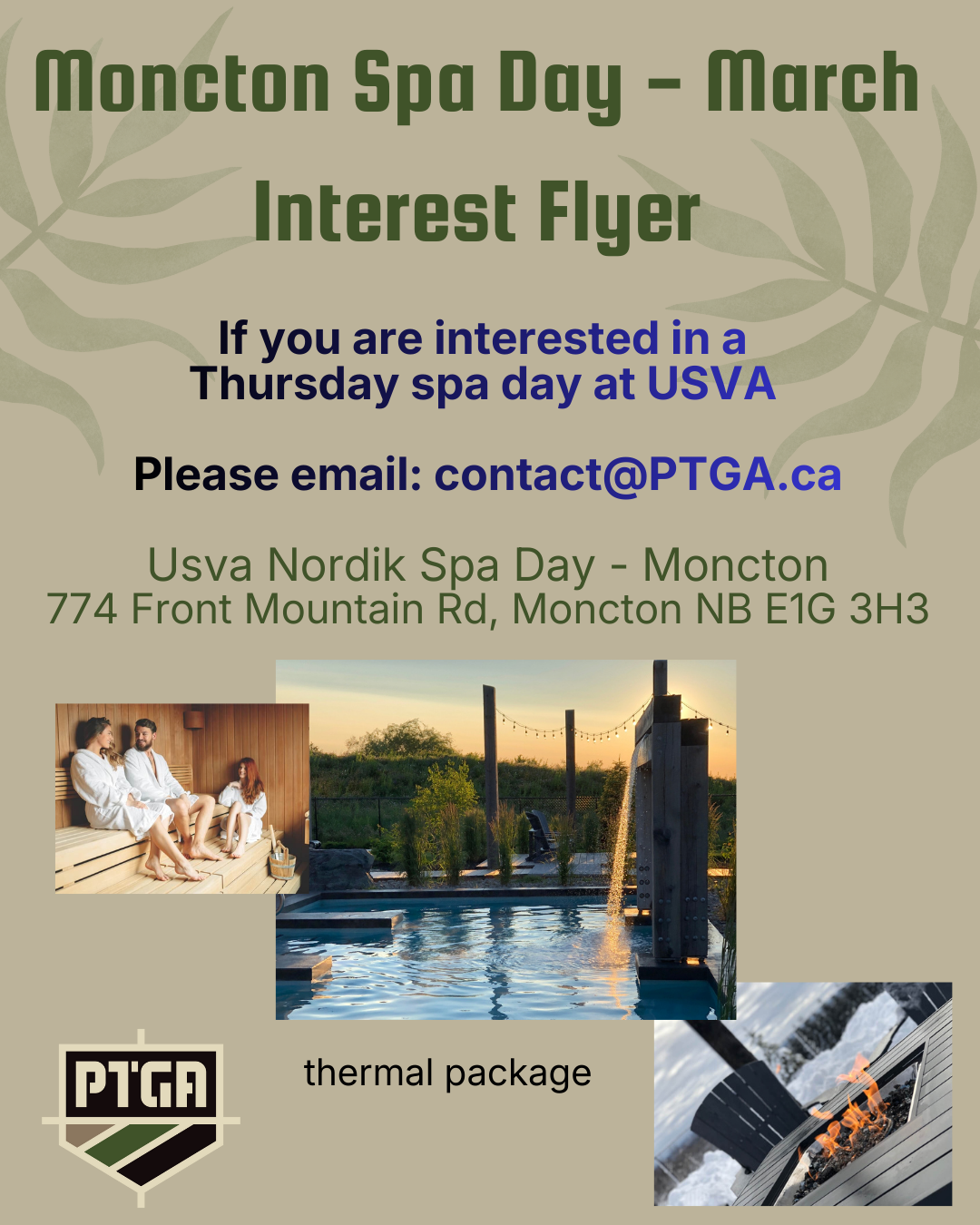 Interest flyer – Spa Day, Moncton