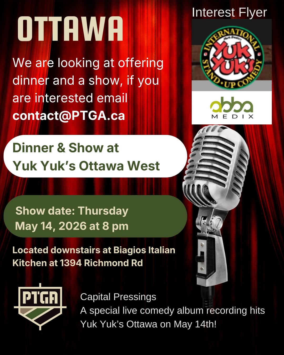 Ottawa – interest flyer for Yuk Yuk’s