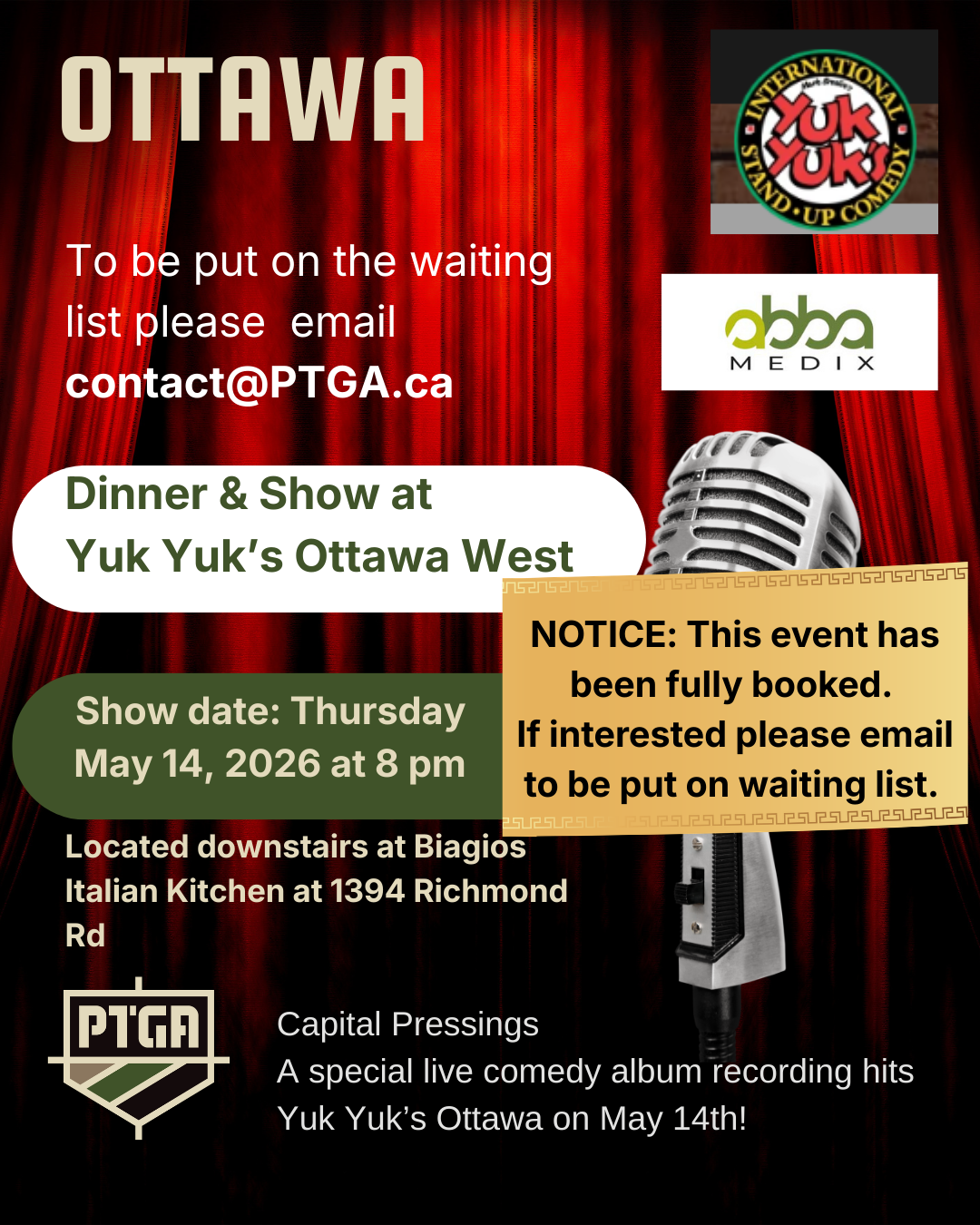 Ottawa – interest flyer for Yuk Yuk’s