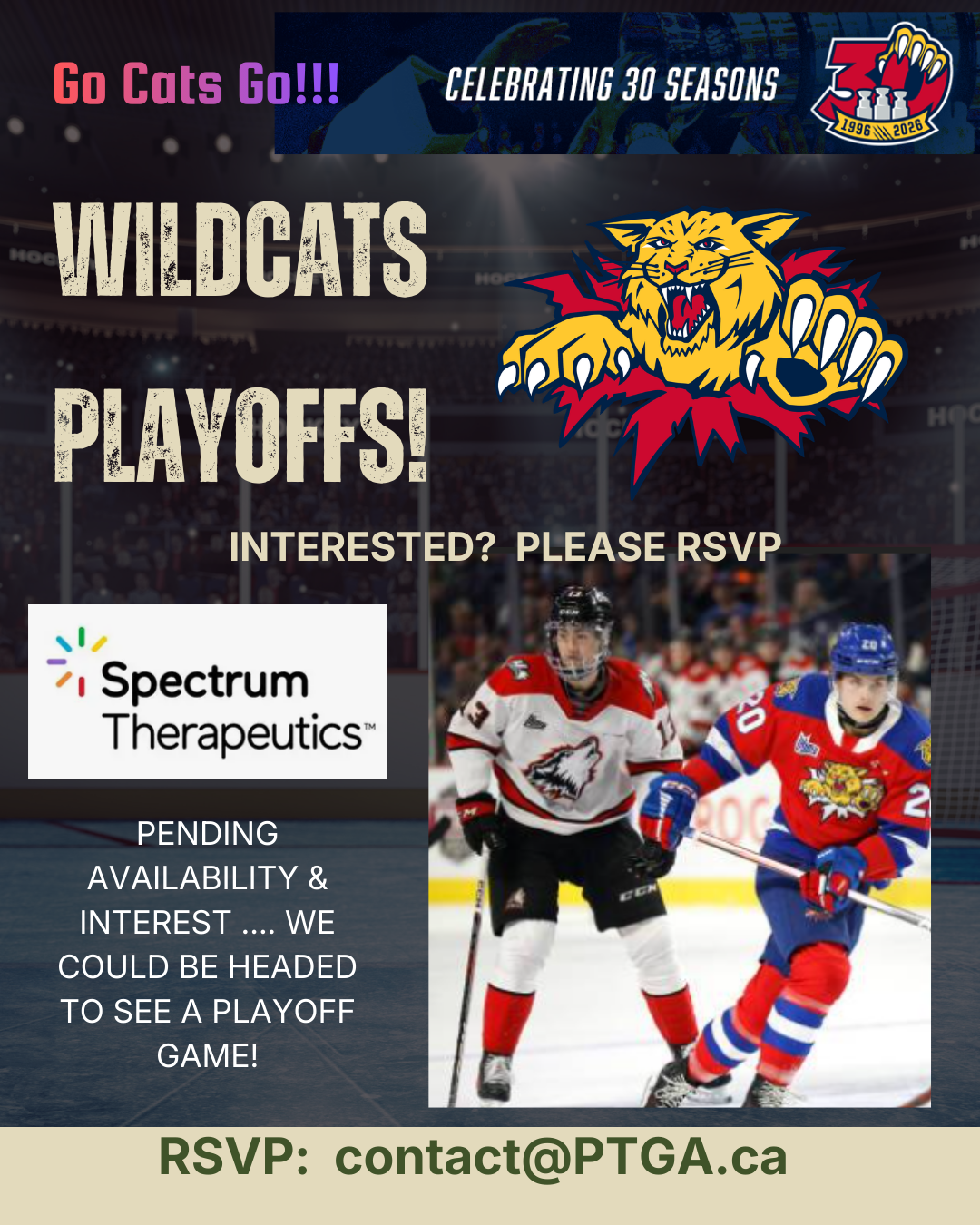 Interest flyer for Moncton Wildcats Playoff!