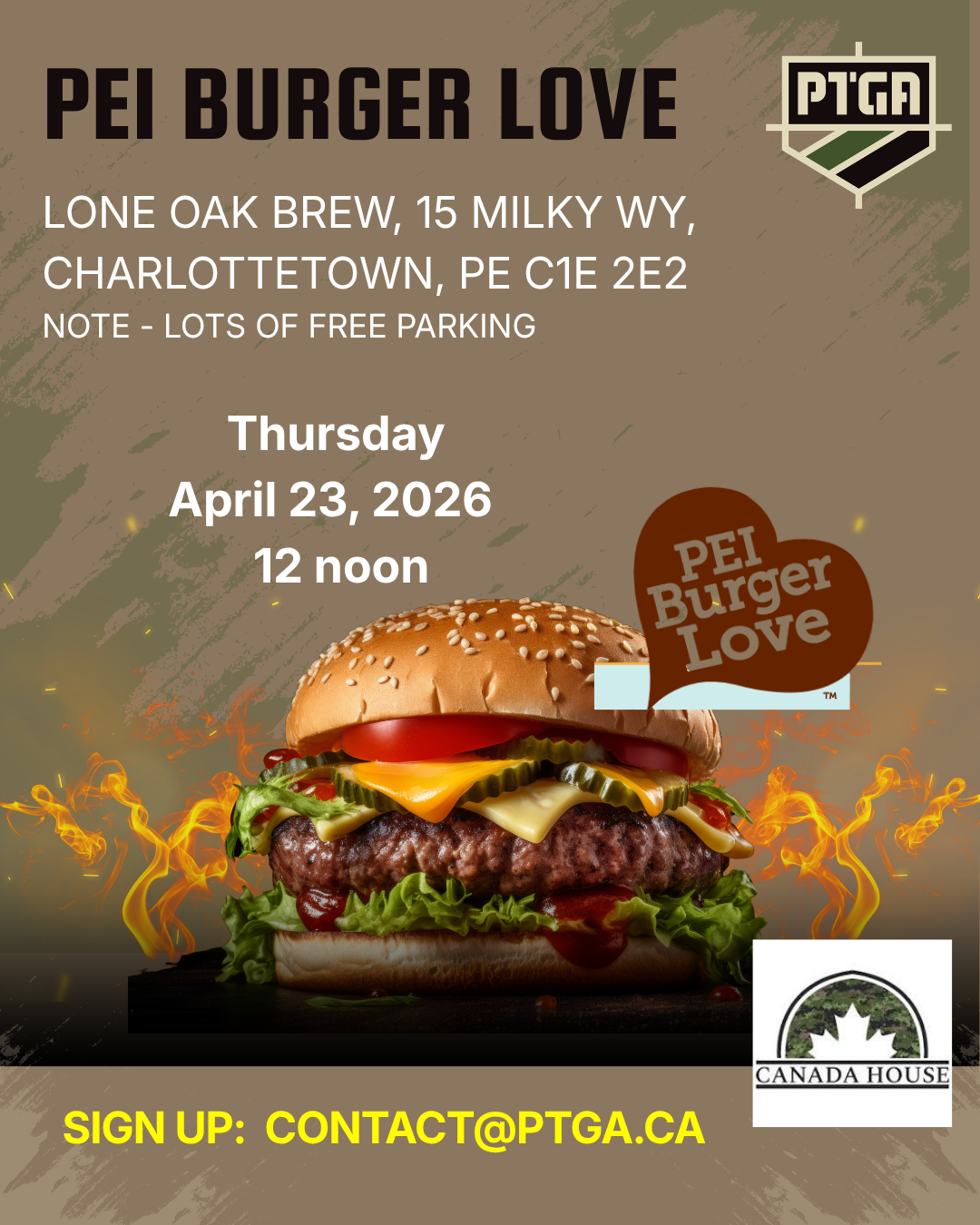 April 2026 Burger Love – Lone Oak Brew (free parking)