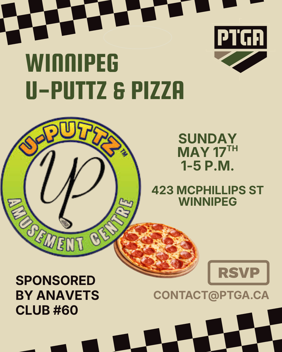 Winnipeg U-Puttz & Pizza! May 17 @ 1 pm