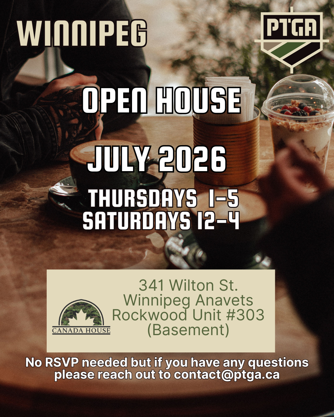 Open House – Thursdays & Saturdays (times listed)