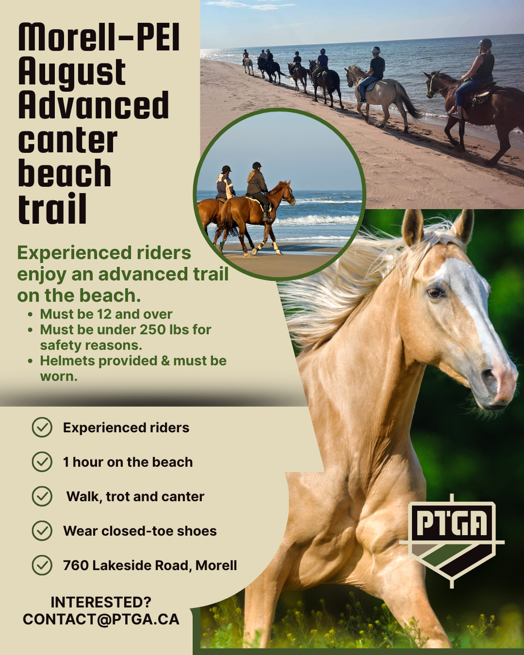 INTEREST flyer for an advanced PEI Trail Ride (date & time not set)